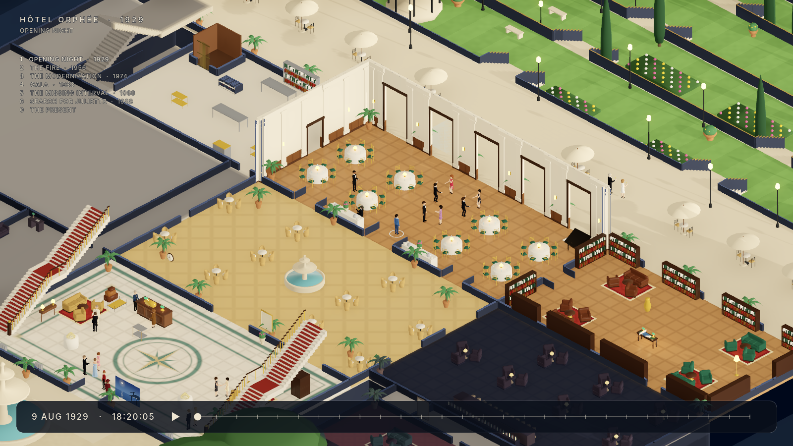 Gameplay view of Hôtel Orphée in 1929